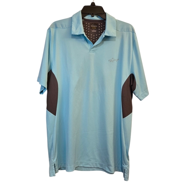 Greg Norman Tasso Elba Golf Polo RapiChill Advanced Cooling Blue Top Size: Large - Picture 1 of 10